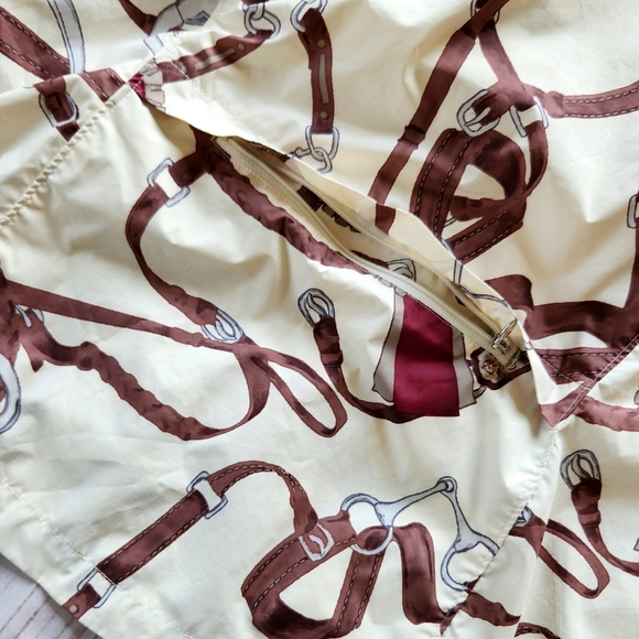 Ariat 1/4 Zip Rain Jacket Windbreaker Cream Rein Tack Pattern | Women's Size S - Picture 7 of 9